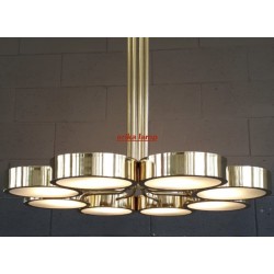 BRASS CHANDELIER 8 DISKS